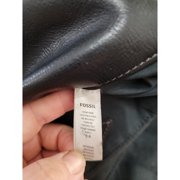 Fossil Purse Dark Brown Cowhide Leather Crossbody Bag‎ Adjustable Strap - Picture 7 of 12